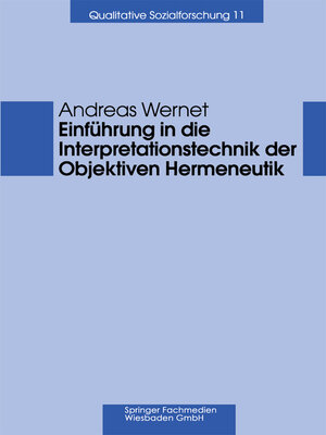 cover image of Einführung in die Interpretationstechnik der Objektiven Hermeneutik